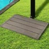 Pedana Doccia Esterno Tappeto Antiscivolo In Legno Composito WPC 101x63x5cm