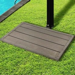 Pedana Doccia Esterno Tappeto Antiscivolo In Legno Composito WPC 101x63x5cm