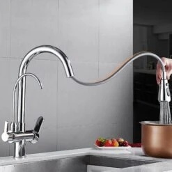 Rubinetto Osmosi Inversa A 3 Vie, Estraibile, Linee Curve Serie Apolo Cromato -Stile Bagno 33008671 5