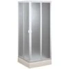 Box Doccia Scorrevole In Acrilico Mod. Venere H 185 70x70 Cm Con Apertura Centrale