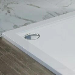 Piatto Doccia In Acrilico Bordato Bianco Lucido Mod. Flower 70x70x4 Cm Quadrato -Stile Bagno 3310288 4