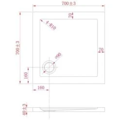 Piatto Doccia In Acrilico Bordato Bianco Lucido Mod. Flower 70x70x4 Cm Quadrato -Stile Bagno 3310288 5