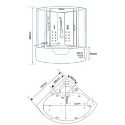 SIMBA Vasca Doccia Idromassaggio Modello MONTECARLO 150 X 150 Cm -Stile Bagno 3333276 5