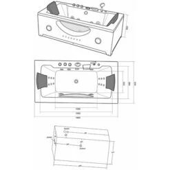 SIMBA Vasca Idromassaggio Modello HYPNOTIC NERA 180 X 90 Cm -Stile Bagno 3333282 5
