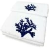 SET Asciugamani CORALLO BLU Puro Cotone Made In Italy