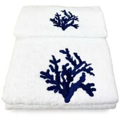 SET Asciugamani CORALLO BLU Puro Cotone Made In Italy 8 SET Asciugamani CORALLO BLU Puro Cotone Made In Italy -Stile Bagno 33366654 4