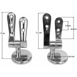 COPPIA CERNIERE WC UNIVERSALI IN OTTONE CROMO