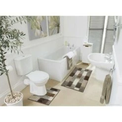 Tappeto Bagno Moderno Soffice Antiscivolo Assorbente Scendiletto Doccia 100% Made In Italy Marrone - 50x80 Cm -Stile Bagno 34057138 3