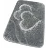 Tappeto Bagno Cuori Soffice Antiscivolo Assorbente Scendiletto Doccia 100% Made In Italy Grigio - 50x80 Cm