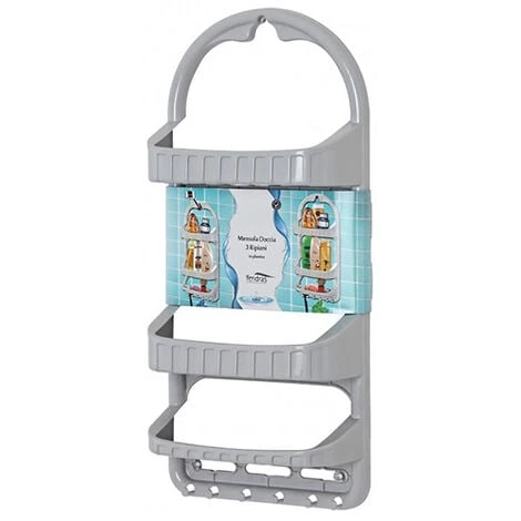 Mensola Doccia Ankora Rettangolare 3 Ripiani In Plastica Grigio 27X12X62 Cm 1 Mensola Doccia Ankora Rettangolare 3 Ripiani In Plastica Grigio 27X12X62 Cm