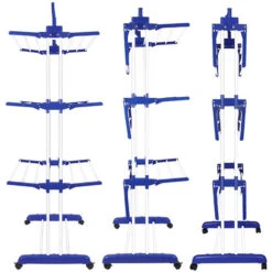 Stendibiancheria Verticale Stendino A Torre 3 Livelli Con Ruote Pieghevole -Stile Bagno 34740722 3