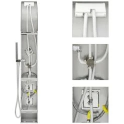 Pannello Doccia Idromassaggio In Acciaio Inox Effetto Marmo Con 4 Funzioni -Stile Bagno 35010335 5