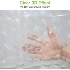 Tenda Doccia Trasparente, 180x120 Cm Tenda Doccia Bagno 3D PEVA Antibatterico Impermeabile Lavabile Con 12 Anelli Ganci Bagno, Senza PVC -Stile Bagno 35468353 4
