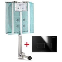 Pucci ECO Cassetta Scarico Incasso WC E Placca Linea Nero Lucido