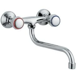 RUBINETTO A MURO PER LAVELLO CANNA A S DUE MANIGLIE GOPL1