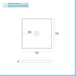 Piatto Doccia Resina 70x70 Su Misura Bianco Effetto Pietra Karen -Stile Bagno 35779777 5