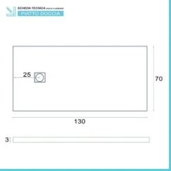 Piatto Doccia Su Misura 70x130 Karen In Resina Bianco Effetto Pietra -Stile Bagno 35779793 5