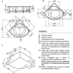 Vasca Bagno Angolare Modello Copale In Acrilico E Abs Cm 140x140 -Stile Bagno 35929648 3