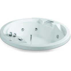 Vasca Idromassaggio Lizzy Tonda Con Rubinetteria E Cascata Da Incasso Diam. Cm 150