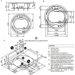 Vasca Idromassaggio Lizzy Tonda Con Rubinetteria E Cascata Da Incasso Diam. Cm 150 -Stile Bagno 35929689 4