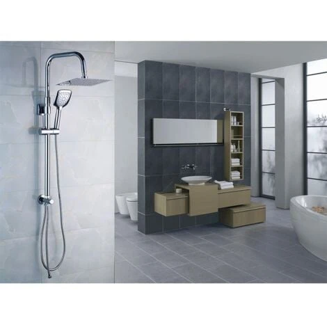 Colonna Doccia Serie Oasi Design Quadro E Risparmio Acqua Integrato Con Soffione In Acciaio 3 Colonna Doccia Serie Oasi Design Quadro E Risparmio Acqua Integrato Con Soffione In Acciaio - immagine 3