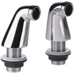 Coppia Colonnette Bordo Vasca In Ottone Cromato, Serie Uk