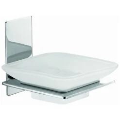 Porta Sapone/bacinella Serie Flat - Fissaggio Ad Incollo O Con Viti