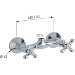 Rubinetto Doccia A Muro - Serie Liberty -Stile Bagno 3607567 3