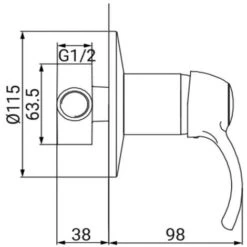 Rubinetto Incasso Doccia Serie Distri Vecchio Ottone -Stile Bagno 3607902 4