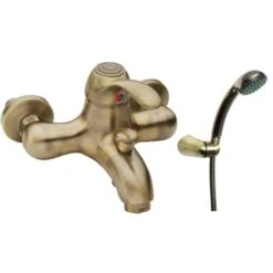 Rubinetto Vasca Serie Distri Vecchio Ottone Con Dotazione