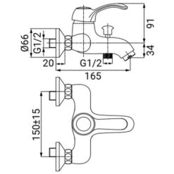 Rubinetto Vasca Serie Distri Vecchio Ottone Con Dotazione -Stile Bagno 3608243 4