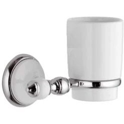 Portabicchiere In Ceramica Bianco - Serie Epoca