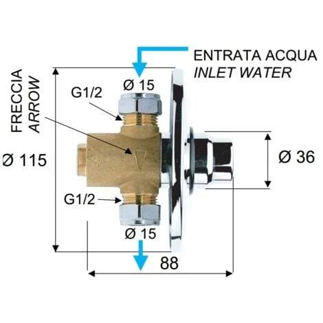 Rubinetto Per Doccia Incasso Temporizzato - Serie Tempor 2 Rubinetto Per Doccia Incasso Temporizzato - Serie Tempor - immagine 2