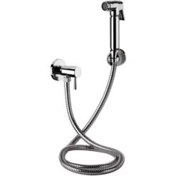 Set Doccetta Per Bidet Relax Con Doccia A Pulsante, Flessibile, Rubinetto E Supporto Lux Tutto Cromo