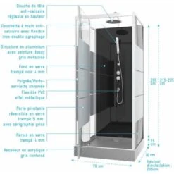 Doccia Quadrata Cab 70x70x225cm - Scratchy 70 -Stile Bagno 36406849 4