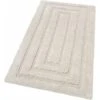 Tappeto Bagno Puro Cotone Elegante Lussuoso Morbido Scendiletto Antiscivolo 100% Made In Italy Beige - 65x40 Cm