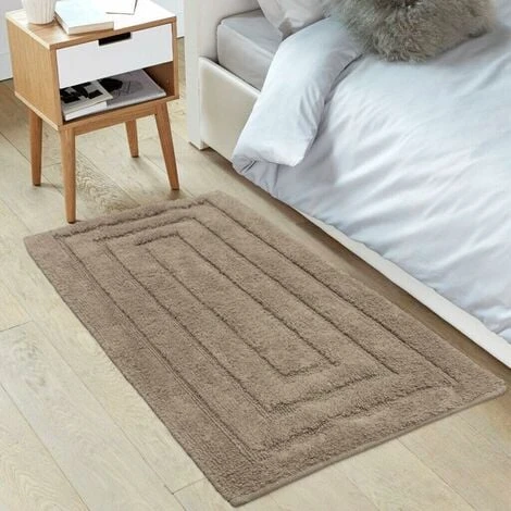 Tappeto Bagno Puro Cotone Elegante Lussuoso Morbido Scendiletto Antiscivolo 100% Made In Italy Marrone - 65x40 Cm 2 Tappeto Bagno Puro Cotone Elegante Lussuoso Morbido Scendiletto Antiscivolo 100% Made In Italy Marrone - 65x40 Cm - immagine 2