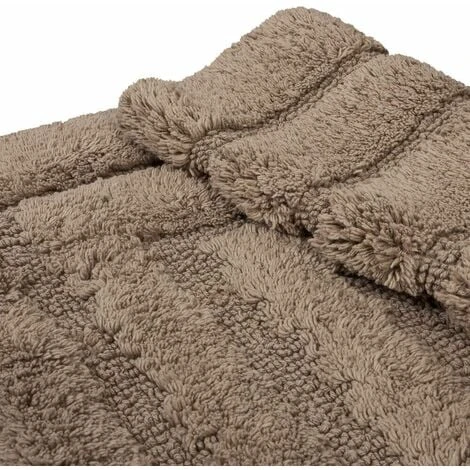 Tappeto Bagno Puro Cotone Elegante Lussuoso Morbido Scendiletto Antiscivolo 100% Made In Italy Marrone - 65x40 Cm 3 Tappeto Bagno Puro Cotone Elegante Lussuoso Morbido Scendiletto Antiscivolo 100% Made In Italy Marrone - 65x40 Cm - immagine 3