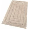 Tappeto Bagno Puro Cotone Elegante Lussuoso Morbido Scendiletto Antiscivolo 100% Made In Italy Tortora - 65x40 Cm