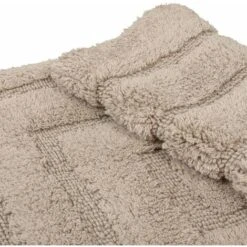 Tappeto Bagno Puro Cotone Elegante Lussuoso Morbido Scendiletto Antiscivolo 100% Made In Italy Tortora - 65x40 Cm -Stile Bagno 36418445 3