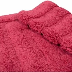 Tappeto Bagno Parure Puro Cotone Elegante Morbido Soffice Antiscivolo Set 3 Pezzi - Rosso -Stile Bagno 36418472 5