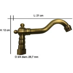 Canna Di Ricambio Lavorata Vintage Epoca Bronzata -Stile Bagno 36920201 3