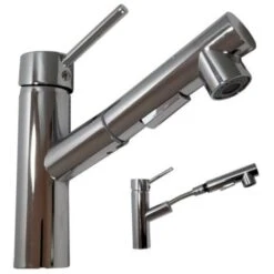 Trade Shop - Rubinetto Miscelatore Per Lavabo Lavandino Con Doccetta Estraibile Moderno Desig