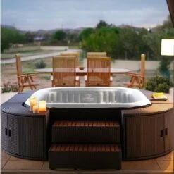 Bagno Italia Minipiscina Gonfiabile Idromassaggio 185 Cm Autogonfiante Capienza 5 6 Posti Con 132 Getti E Ozonoterapia Spa Relax Giardino Mspa