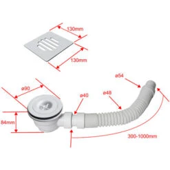 Piatto Doccia Bianco 90x120cm In Pietra Artificiale E Mesina Mista Effetto Ardesia Ruvido Piletta E Tubo Inclusi Spessore Di 3 Cm -Stile Bagno 38724938 3