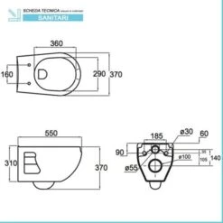 WC Sospeso Per Disabili Con Apertura Frontale In Ceramica Bianca Lucida -Stile Bagno 39120397 3