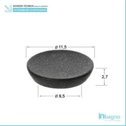 Set Accessori Bagno Da Appoggio 4 Pezzi In Ceramica Nero Glitter -Stile Bagno 39280159 5