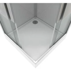 Cabina Doccia Quadrata 90x90x215 Cm - Grigio Con Striscia Smerigliata - Stripedy Stripe Square -Stile Bagno 39652177 4