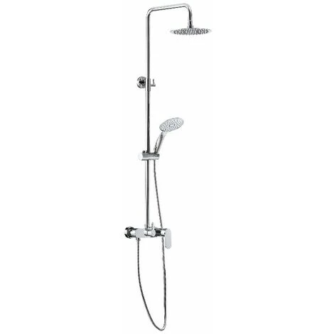 Colonna Doccia AMARCORD Con Miscelatore Meccanico, Soffione Tondo E Doccia Tonda A 3 Getti Anticalcare | Con-soffione-o-200-mm-h-2-mm | Ottone-cromato 1 Colonna Doccia AMARCORD Con Miscelatore Meccanico, Soffione Tondo E Doccia Tonda A 3 Getti Anticalcare | Con-soffione-o-200-mm-h-2-mm | Ottone-cromato