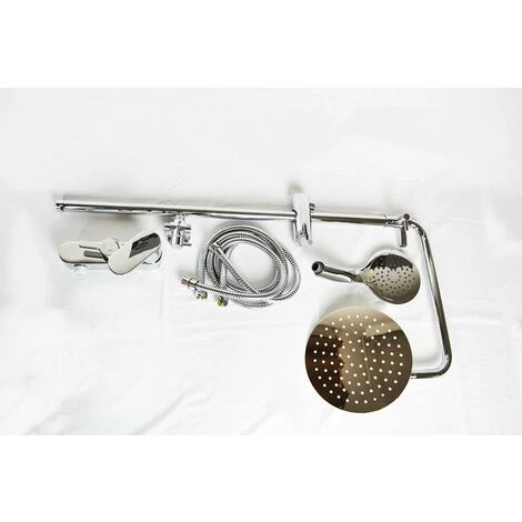 Colonna Doccia AMARCORD Con Miscelatore Meccanico, Soffione Tondo E Doccia Tonda A 3 Getti Anticalcare | Con-soffione-o-200-mm-h-2-mm | Ottone-cromato 2 Colonna Doccia AMARCORD Con Miscelatore Meccanico, Soffione Tondo E Doccia Tonda A 3 Getti Anticalcare | Con-soffione-o-200-mm-h-2-mm | Ottone-cromato - immagine 2